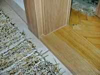 drevený prah pre rôzne výšky podláh